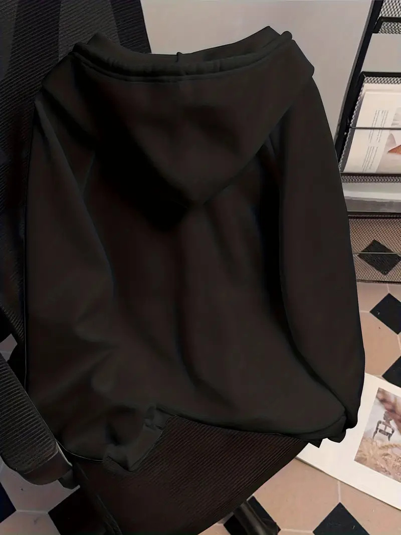 Women's Casual Hooded Zip Up Top Relaxed Fit Retro Trendy Loose Fitting Sweatshirt For Autumn Winter Print_ecoleips.com