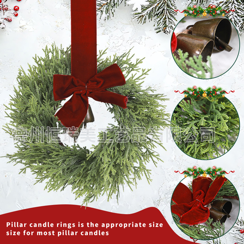 Amazon Best Selling Holiday Christmas Decoration Small Garland Manufacturer Holiday Decoration Bow Bell Candlestick Garland