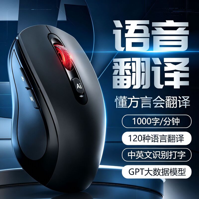 Ai Voice Translation Deepseek Understands Dialects and Can Translate Them, Suitable for Office Meetings, Ergonomic Wireless Mouse