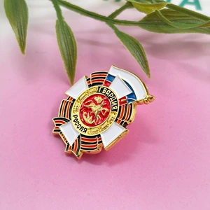 Red Square commemorative badge, Russian vintage St. George enamel brooch, clothing and backpack accessory pendant