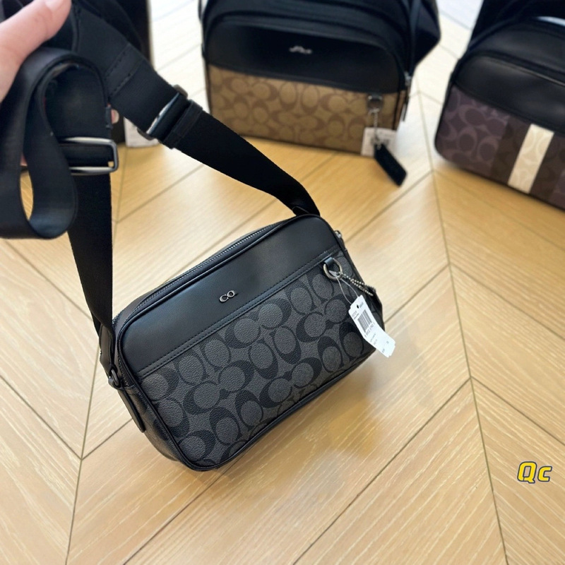 K-Chi Men's Single-Shoulder Crossbody Bag, Camera Bag, Fashionable Unisex Bag with Letter Print, Trendy and Versatile