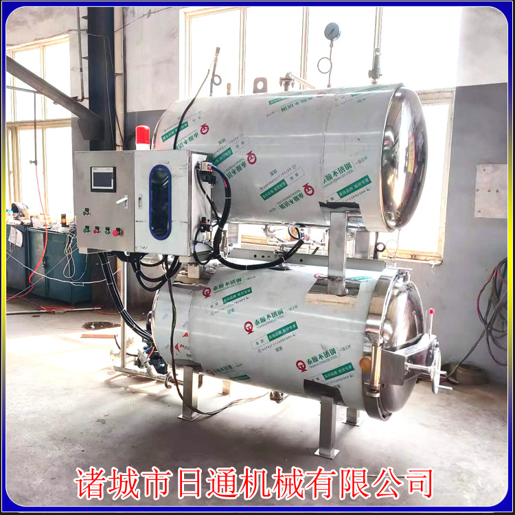 麻辣牛板筋高温杀菌锅 全自动肉制品杀菌釜 电加热双开门杀菌机