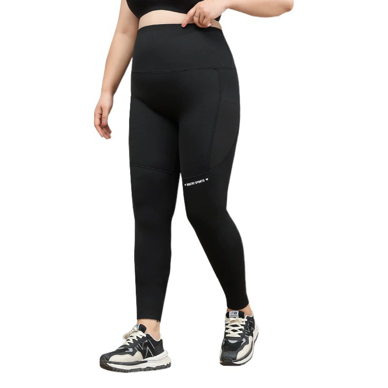 Брюки для йоги с 100kg боковыми карманами, брюки-лосины больших размеров, очень большие обтягивающие леггинсы, брюки для похудения