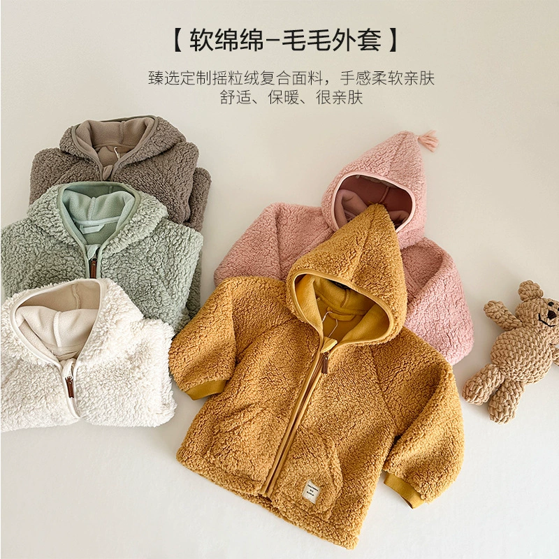 Velvet demi-season children's jacket for men and women, soft keep warm hoody, custom-made