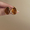 Retro amber brand advanced earrings, French retro style, light luxury style, high-quality style