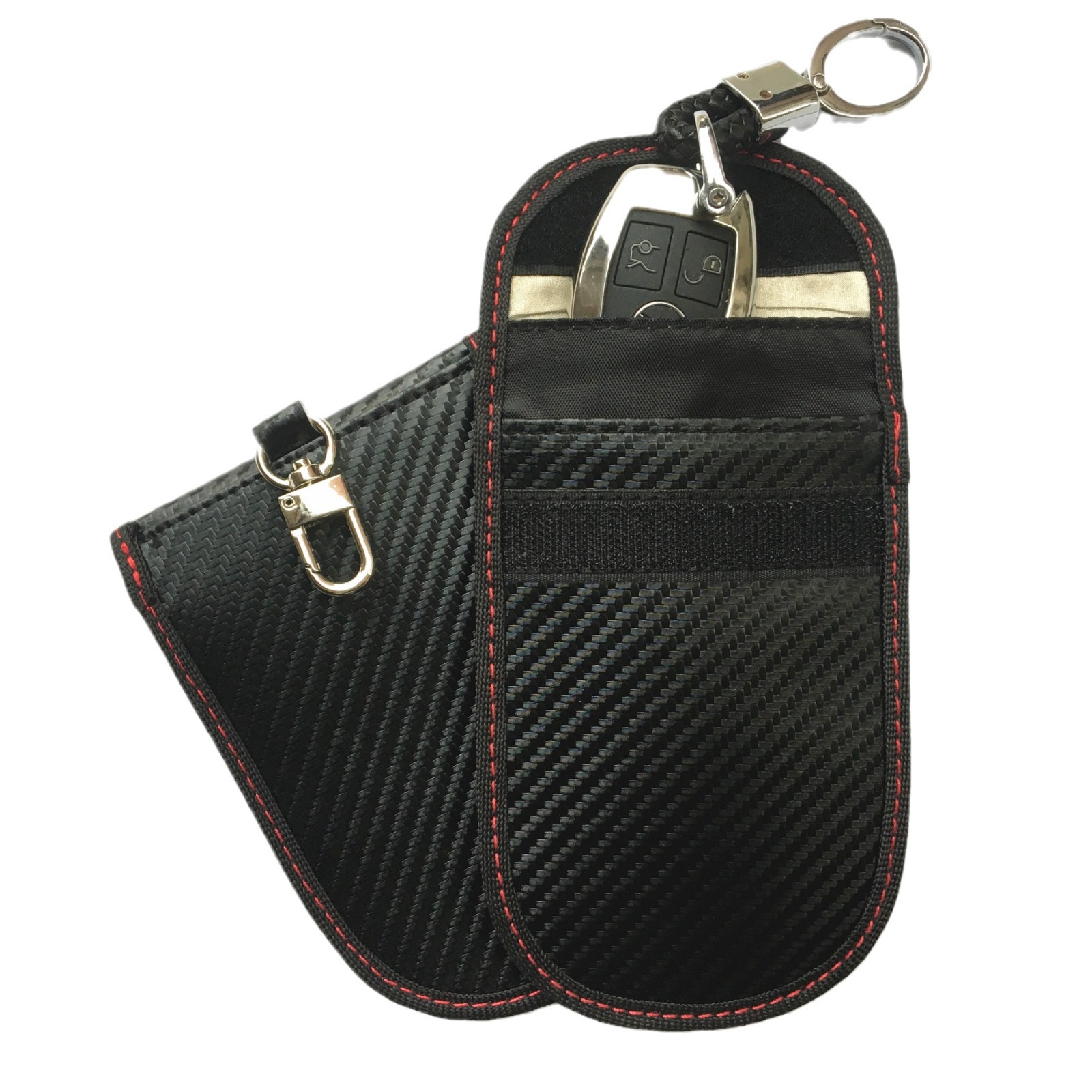 Nueva fibra de carbono llavero coche RFID blindaje caso clave anti-magnético señal de blindaje anti-desmagnetización caso clave