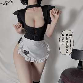 情趣内衣性感诱暗黑天使性感女仆制服诱惑情趣内衣连体衣套装服装