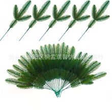 跨境亚马逊仿真松枝假植物圣诞配件花环配件三叉立体双面松针批发