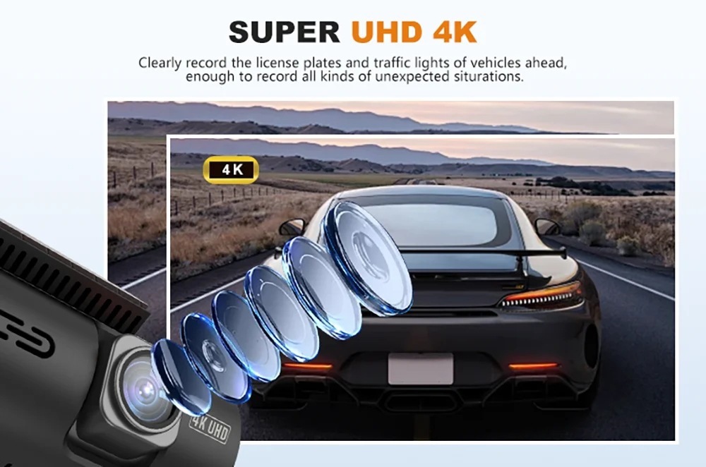 Clearance Sale 50% off 4K Car Camera Dashcam with Built-In Wifi Gps 3.19“ Ips Screen