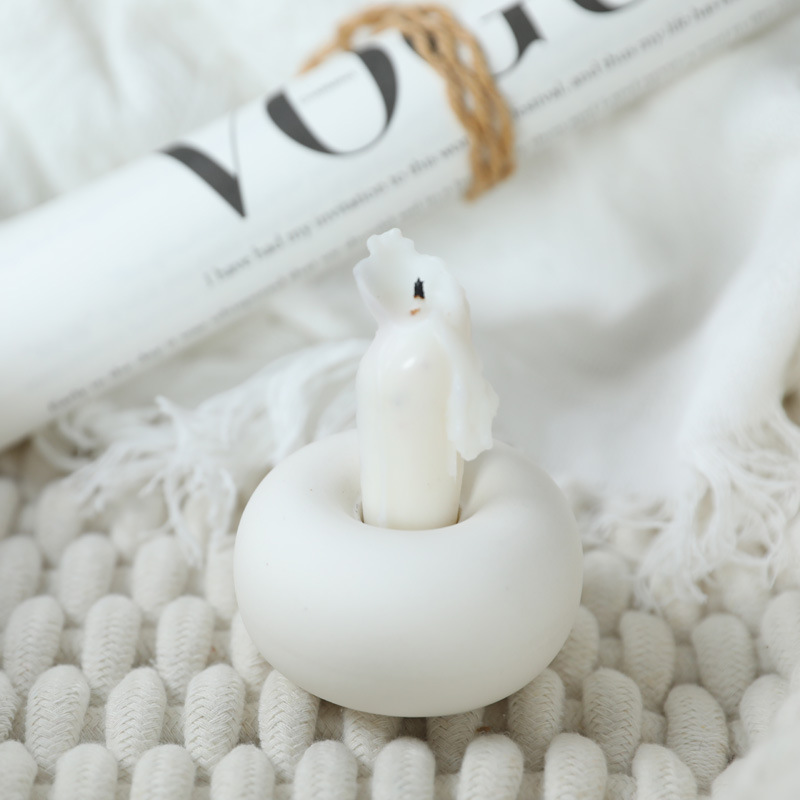 Inswind simple decoración de mesa de cerámica redonda decoración de mesa de comedor decoración de asiento de vela doméstica moderna