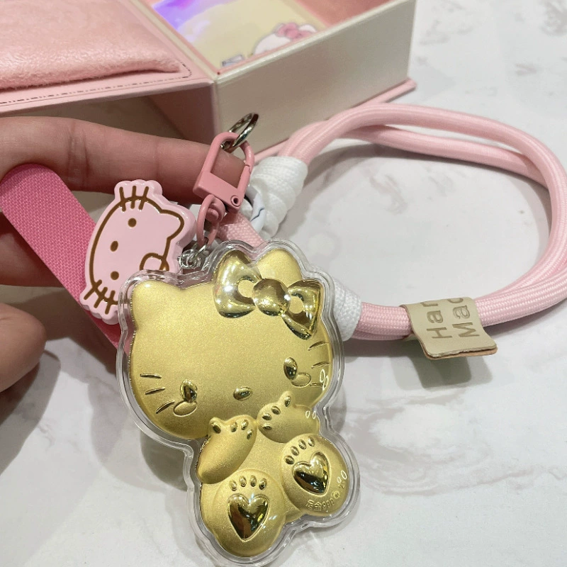 Чистое золото 999 Hello Kitty брелок для мобильного телефона цепочка kt кошка сумка кулон водяной корпус золотой подарок оптовая продажа