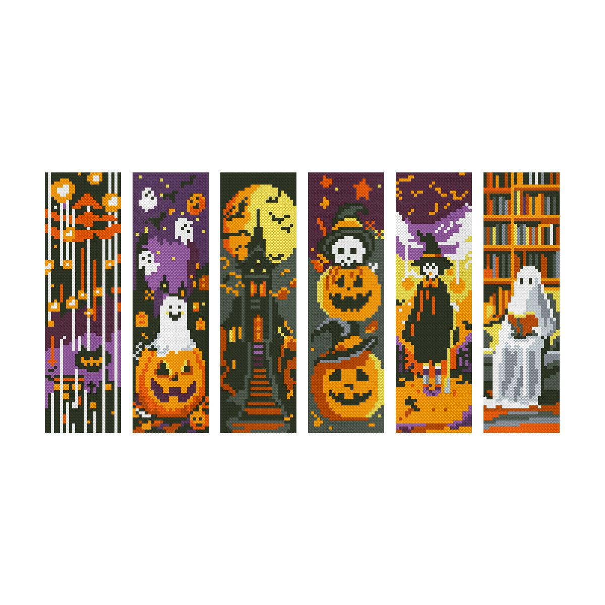 Mona Lisa Real marcadores de bordado cruzado - calabaza y fantasmas nuevos dibujos animados decorativos modernos bordados a mano