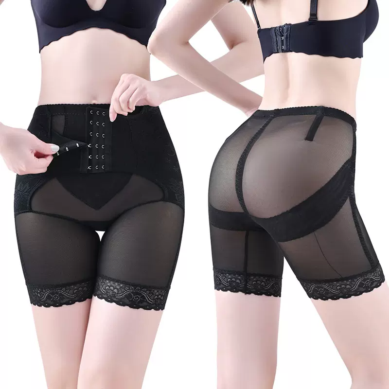 源工厂蕾丝透气产后收腰收腹内裤排扣束腰提臀美体平角塑形塑身裤