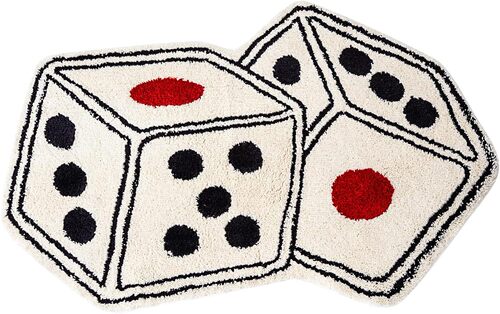 Simple Game Dice Bathroom Warming Mat Home Bedroom Imitation Cashmere Bedside Blanket Bathroom Thickened Non-Slip Mat