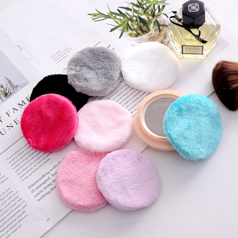 Solid Color Makeup Remover Pad, Round Powder Puff, Reusable Dry and Wet Makeup Remover Towel, Custom Manufacturer Wholesale Solid Color Makeup Remover Pad, Round Powder Puff, Reusable Dry and Wet Makeup Remover Towel, Custom Manufacturer Wholesale