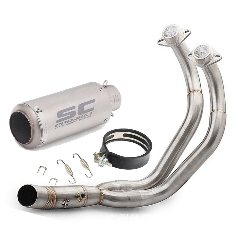 FZ07 MT07 / MT - 07 / XSR700 conjunto completo de acero inoxidable de la sección delantera del tubo de escape de la motocicleta