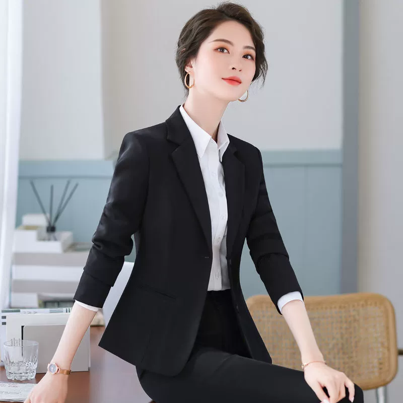 High-end set, long-sleeve, classic suit jacket for work, uniform, trousers