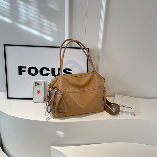 2024 new crossbody bag for women nylon cloth solid color portable tote bag large capacity commuter armpit bag shoulder bag