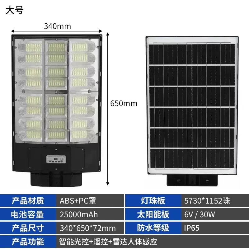 Nueva iluminación solar, farola, iluminación integrada, luz de jardín súper brillante, cuerpo humano al aire libre, inducción rural