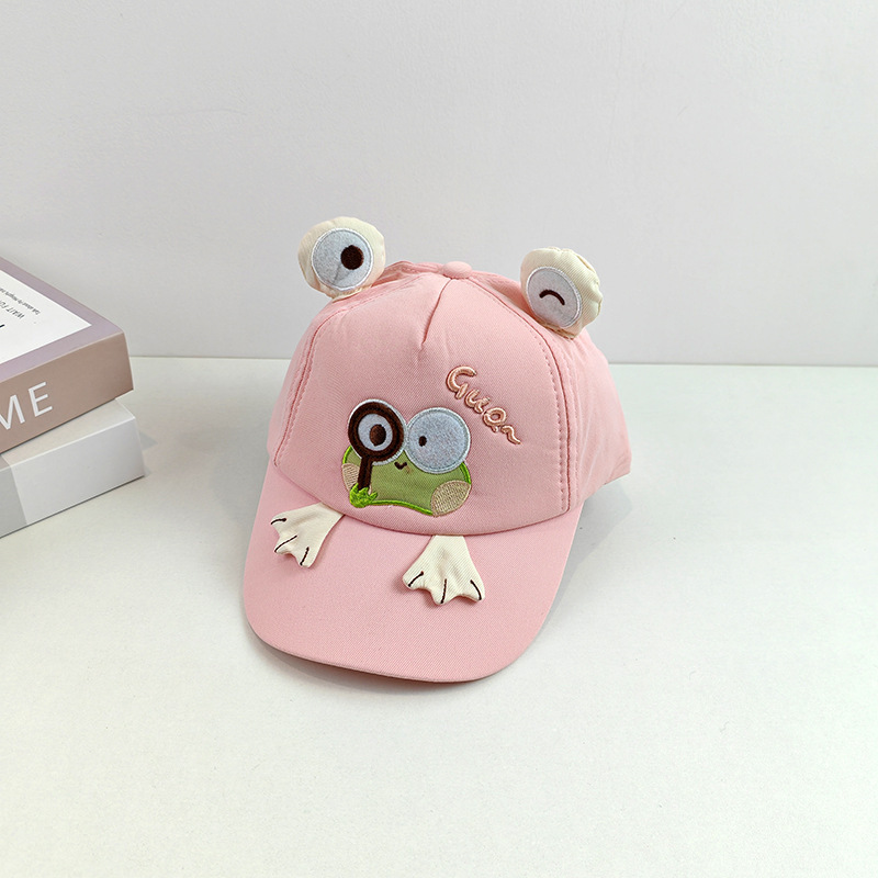 Sombreros infantiles primavera y otoño explorar rana sombrero de béisbol para niños guapo sombrero de lengua de pato para mujeres tesoro lindo sombrero sombrero de sol de dibujos animados marea