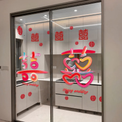 結婚式の静電ステッカー、結婚式の部屋の装飾セット、ハッピーワードステッカー、結婚式の窓用の特別なウィンドウデコレーションステッカー、装飾用品一式