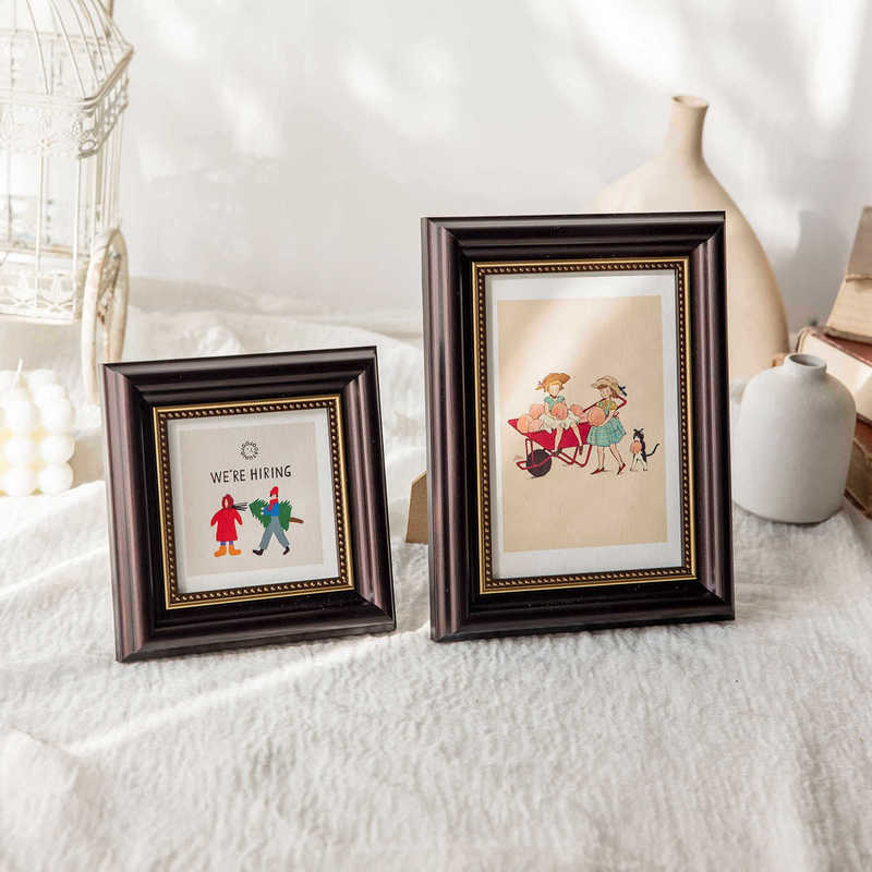 Creative American-Style Photo Frame Display Stand 6-Inch 7inch 8inch 10inch 12inch Framed Picture Frame Wall-Mounted Photo Frame for Printing Photos