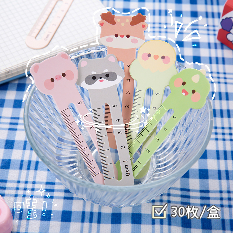 Lindos marcadores de regla de animales pequeños para que los niños y los estudiantes de primaria utilicen soportes creativos para marcapáginas de dibujos animados para personalizar marcapáginas de papel con imágenes