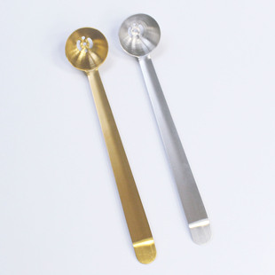Olive Spoon Filter Spoon Stainless Steel Olive Spoon Kitchen Household Cold Fruit Pulp Canned Long-Handle Spoon