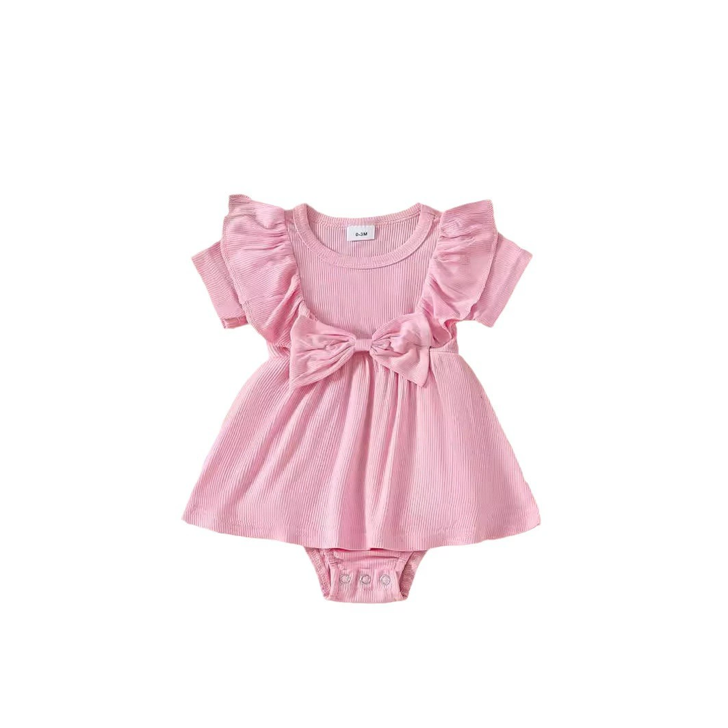 Детский цветной боди-дцел платье, летняя милая косынка, 0-3 лет
