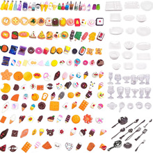 200件套装迷你食品饮料瓶厨房蛋糕1/12娃娃屋配件小玩具 微缩食玩