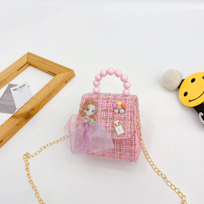 Bolso de los niños de otoño e invierno Nueva Moda Perla Chica bolsa de mensajero linda princesa niña bebé estilo Exterior cambio bolsa de accesorios
