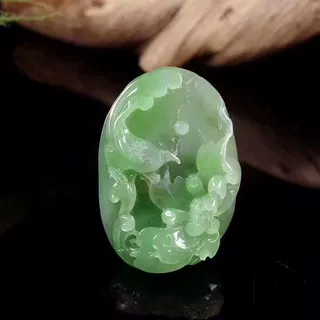 玉器工艺品新疆天然和田玉碧玉精致凤凰戏牡丹肚子供应链送证书