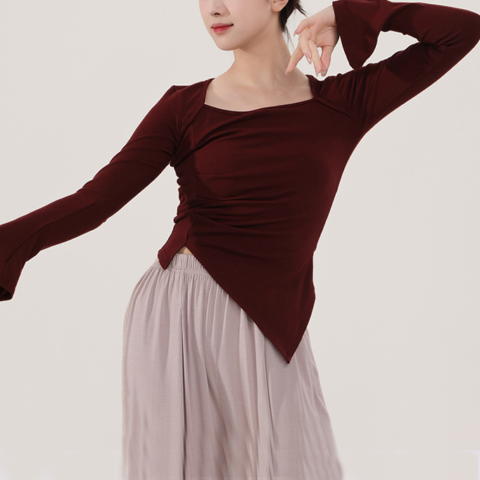 Dance Clothing Practice Clothing Adult Female Teacher Classical Autumn and Winter New Modern Long-Sleeved Daily Dance Tops