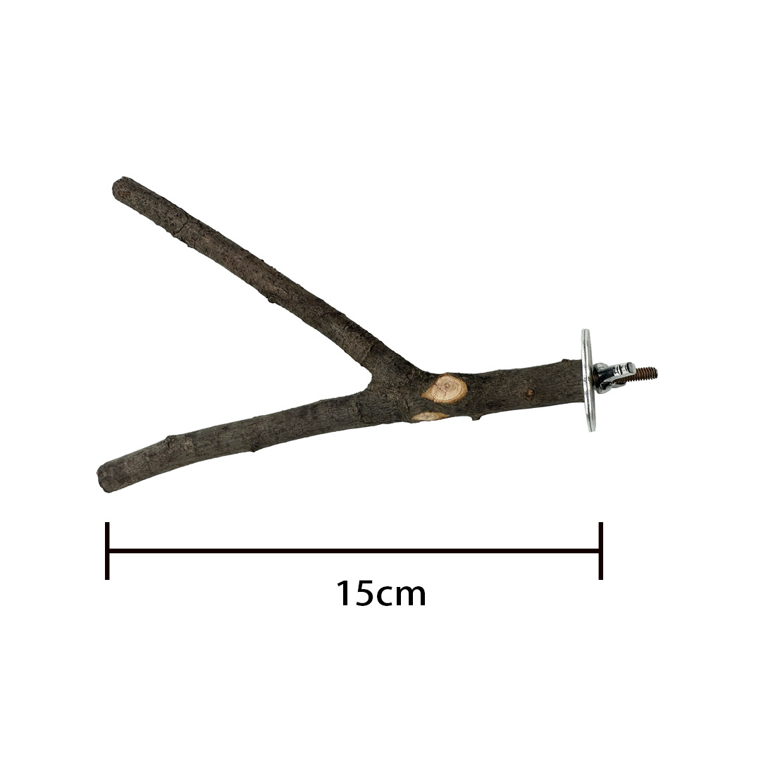 Percha de Doble Rama para Loros de Madera de Manzano para Jaula de Pájaros image 8