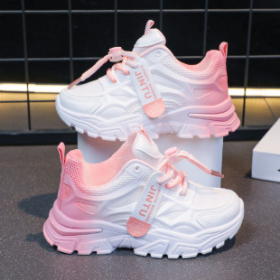 Lightweight children's fashionable white sneakers for boys for leisure, Spring/Fall 2025 model, soft sole