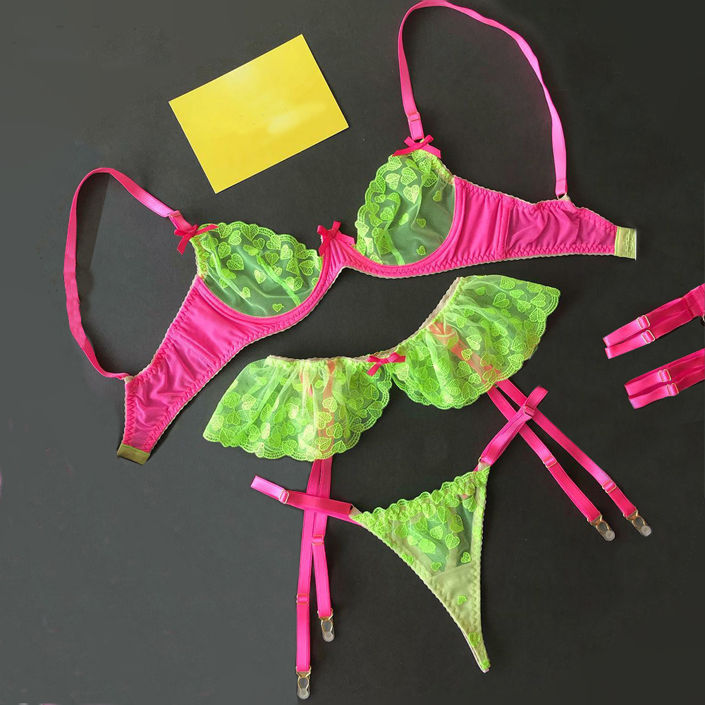 Fluorescent Lace Garter Set