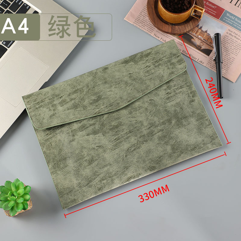 Bolso de archivo comercial de imitación de cuero transfronterizo A4 bolsa de archivo de almacenamiento de gran capacidad bolsa de archivo de logotipo empresarial al por mayor