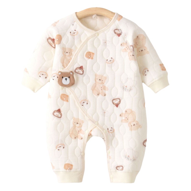 Ropa de recién nacido primavera y otoño bebé pijamas clase un algodón puro Velcro Heshang ropa bebé vaina ropa interior de invierno