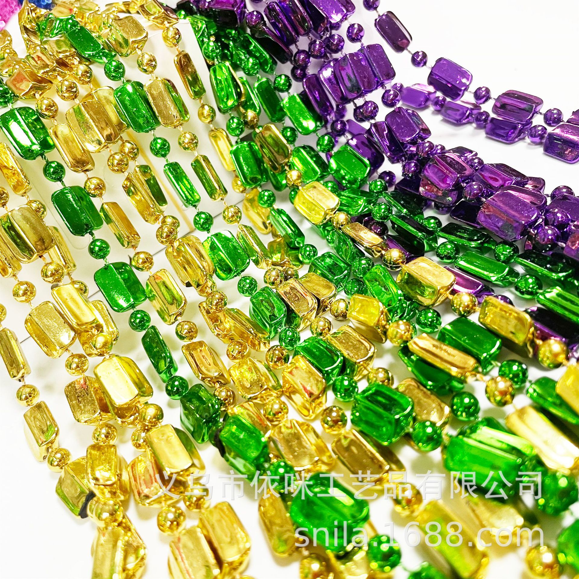 Collar de carnaval transfronterizo Festival de Nueva Orleans Decoración Cadena de cuentas Fiesta Fiesta Collar de cuentas de plástico Fiesta