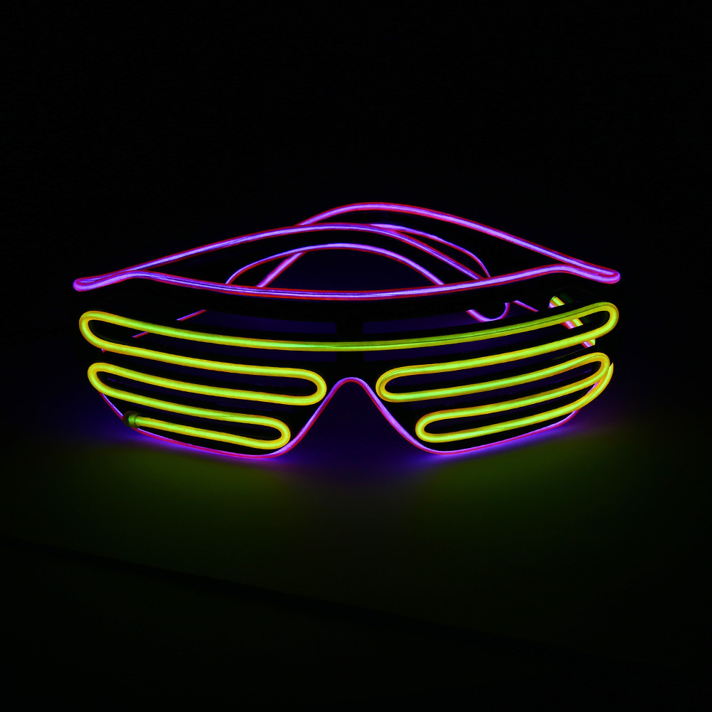 Gafas luminosas EL explosivas, accesorios de baile fluorescentes, artefactos de fiesta, persianas, gafas luminosas, suministros fluorescentes para fiestas de baile