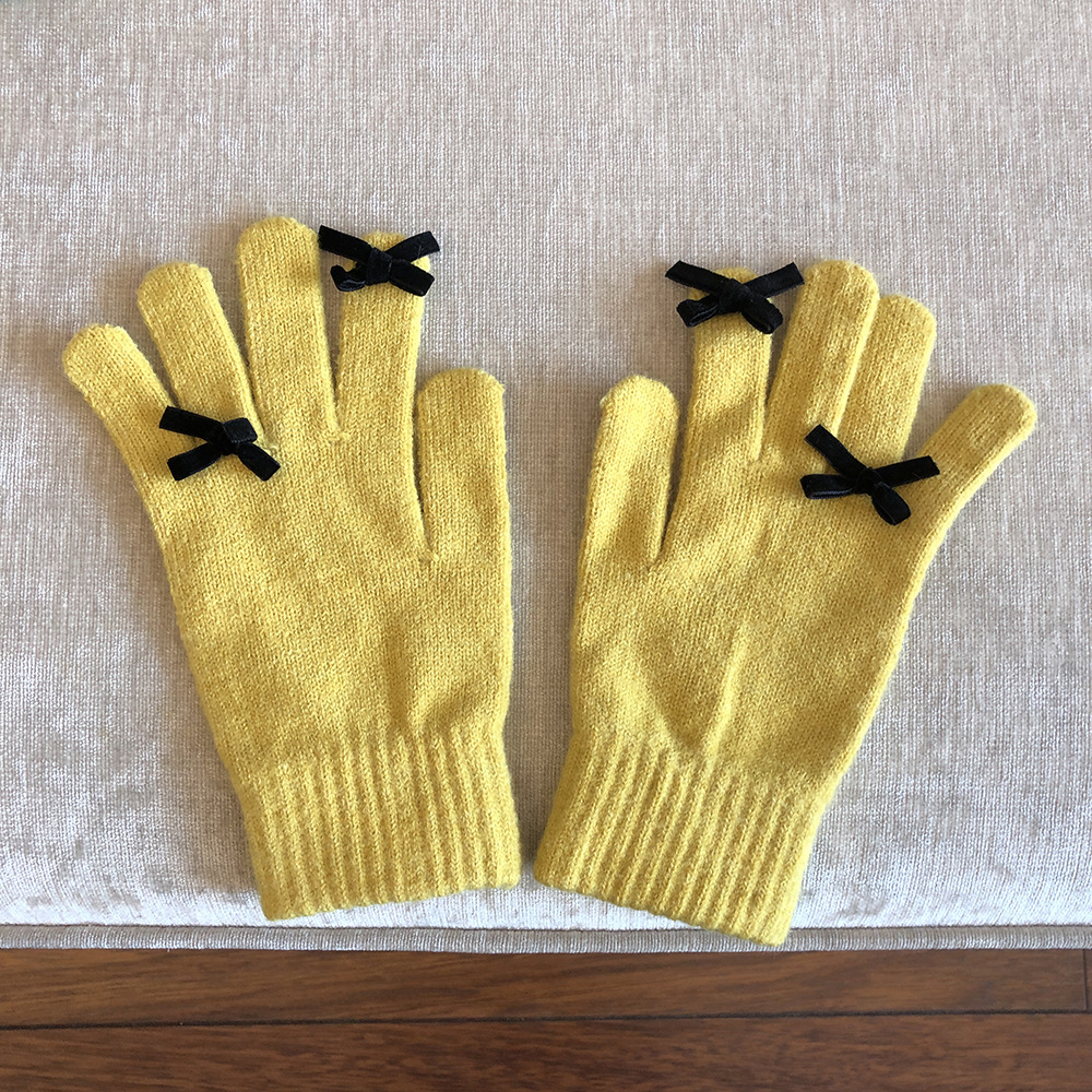 Women's Cute Solid Color Bow Knot Gloves 1 Pair display picture 5