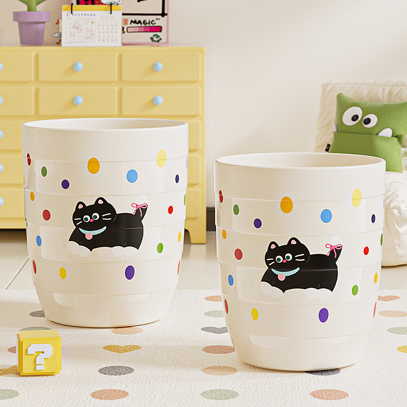 Cute Trash Can 2025 New Model for Home Use in Living Room, Bedroom, Kitchen, Bathroom, Toilet, Large Capacity, High Aesthetic Wastebasket