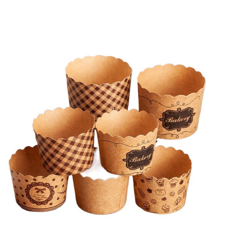 Taza de papel ondulada, taza de papel gruesa, taza de papel para pastel casero, taza de pastel al vapor, herramienta desechable para postre de punto occidental