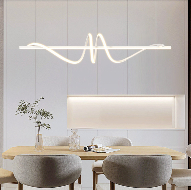 2024 nueva lámpara de restaurante curva nórdica moderna lámpara de barra larga minimalista creativa lámpara de gabinete minimalista