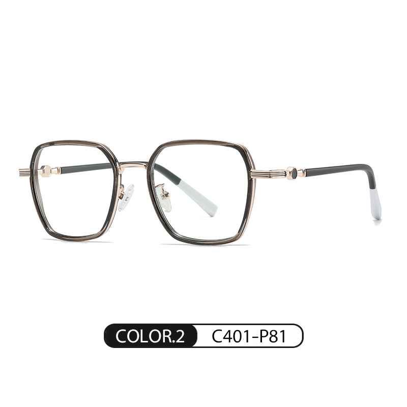 Nuevo artístico anti-azul claro gafas lisas de las mujeres de moda multilateral miopía gafas marco TJ813 ultra-ligero TR90 gafas de ordenador