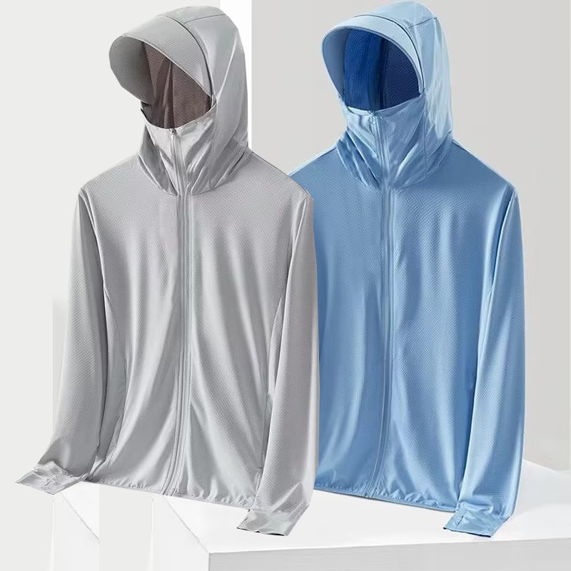 日焼け止め服ゆるい通気カーディガン空調シャツメッシュ夏速乾コート氷糸薄いカップル男性つば長袖|undefined