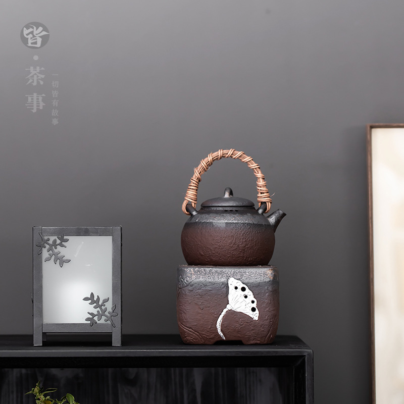 Stove tea boiling alcohol heating household office stoneware lotus tea stove dry burning teapot outdoor camping tea cooker Stove tea boiling alcohol heating household office stoneware lotus tea stove dry burning teapot outdoor camping tea cooker