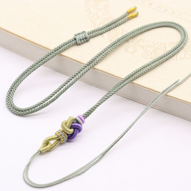 新品diy手編み花結びペンダントストラップ曼荼羅アクセサリー中国風エメラルド編み糸ネックレスロープ|undefined