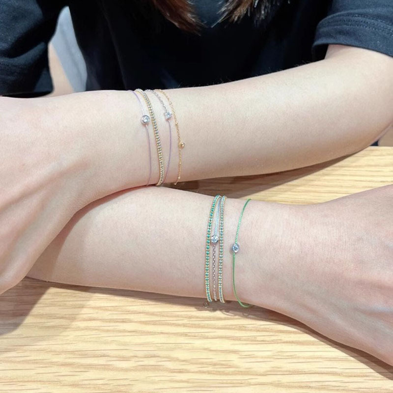 Xiaohongshu の人気の DIY 極細シングルダイヤモンドバブルブレスレット女性用ハイエンド絶妙な織りブレスレットドロップシッピング|undefined