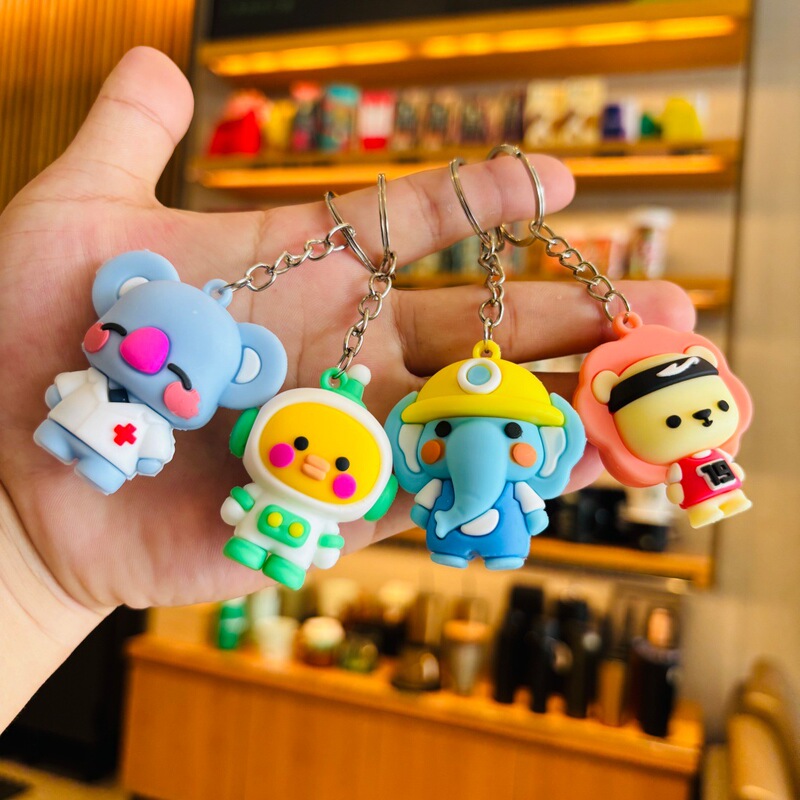 Creative Cartoon Animal Keychain Bear Elephant Doll Bag Keychain Pendant Small Gift Wholesale